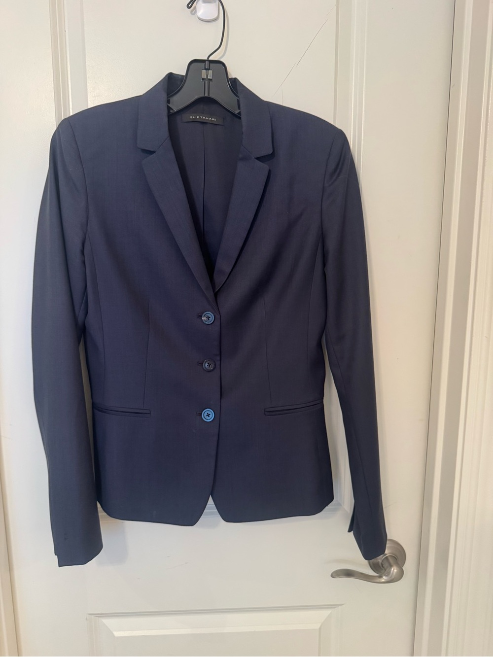 Elie Tahari Women's Navy Blue Single-Breasted Blazer